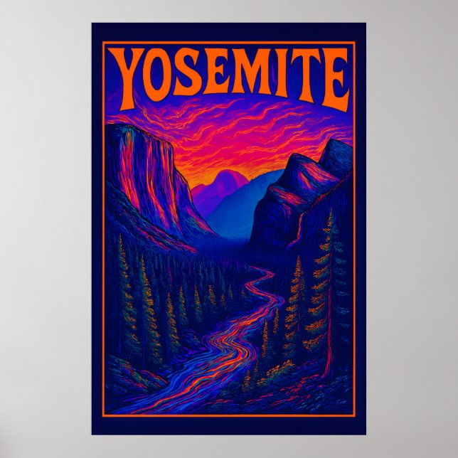 Psychedelic Yosemite Poster (Front)
