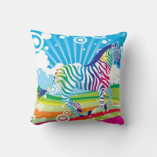 Psychedelic Zebra Pillow (Front)