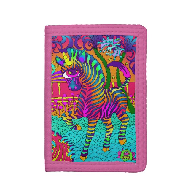 Psychedelic Zebra Wallet (Front Vertical)