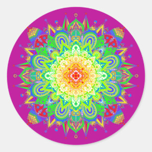 Psychedelic Zen Mandala Abstract Art Classic Round Sticker