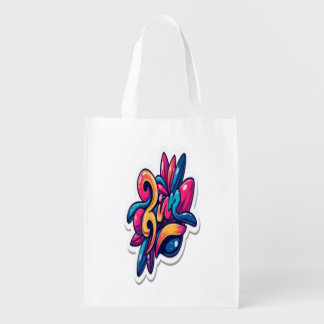 Psychedelic Zink Wordmark Grocery Bag