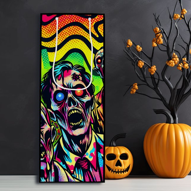 Psychedelic Zombies Halloween Party  Wine Gift Bag (Creator Uploaded)
