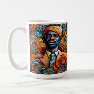 Psychedelica Abstract African American Man Coffee Mug
