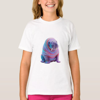 PsychedelicPsychedelic Rainbow Galaxy Walrus Women T-Shirt