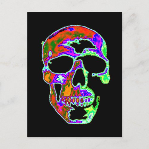 Psychedellic Skull Postcard