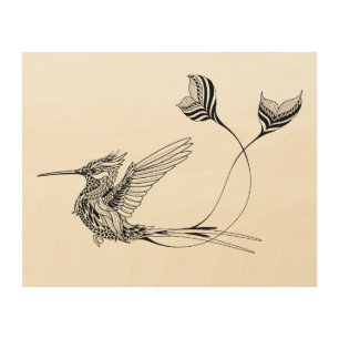 Psychedlic Bird Tattoo 5 Wood Wall Art