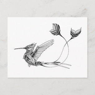 Psychedlic Bird Tattoo Postcard