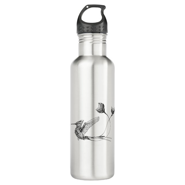 Psychedlic Bird Tattoo Water Bottle (Front)