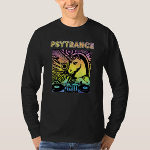 Psychedlic Unicorn Goa Om Psy Trance Darkpsy Rave  T-Shirt