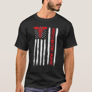 Psychiatric Nurse American Flag RN Mental Health P T-Shirt