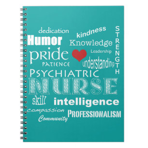 Psychiatric Nurse-Attributes/Aqua Blue Notebook