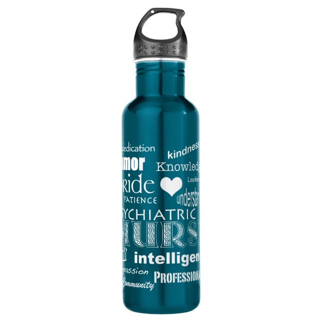Psychiatric Nurse-Attributes/White-personalize Water Bottle (Front)
