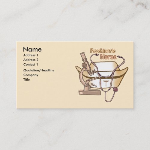 Psychiatric Nurse Collage custom name  Business Card