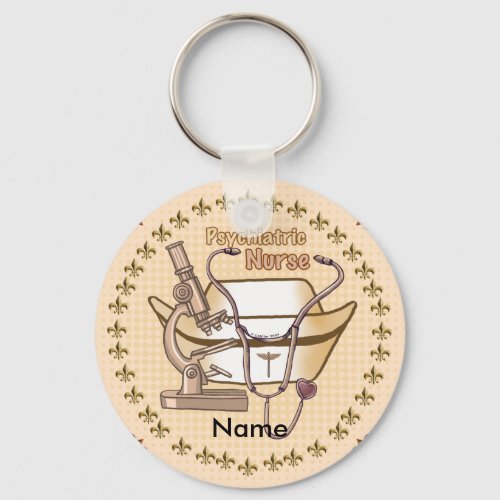 Psychiatric Nurse custom name keychain