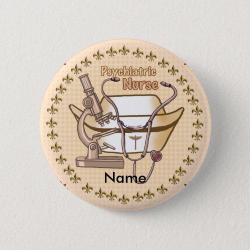 Psychiatric Nurse custom name pin 