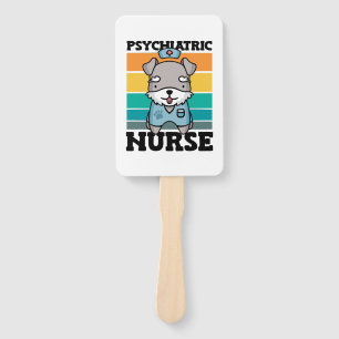 Psychiatric Nurse Dog Lover National Nurses Day Hand Fan