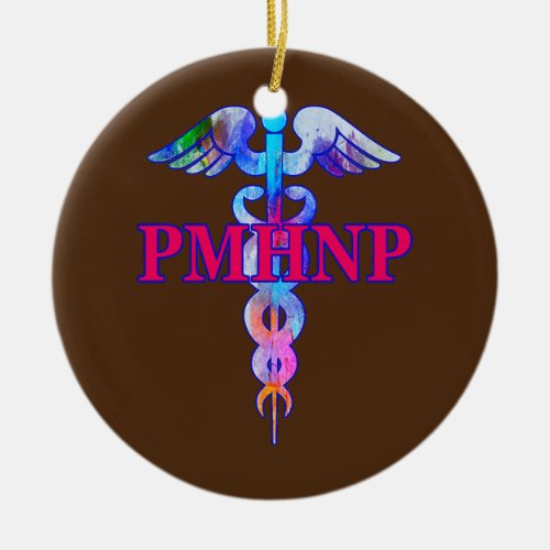 Psychiatric Nurse Practitioner PMHNP Caduceus Ceramic Ornament