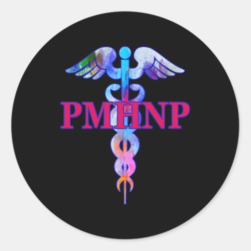 Psychiatric Nurse Practitioner Pmhnp Caduceus Medi Classic Round Sticker