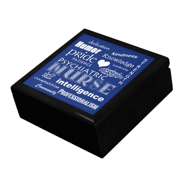 Psychiatric Nurse Pride Attributes-Blueberry Blue Gift Box (Side)