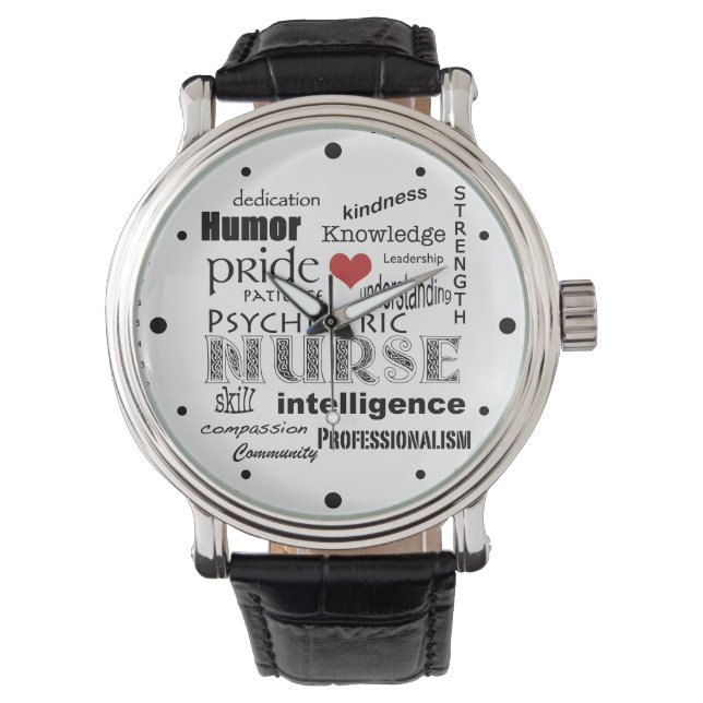 Psychiatric Nurse Pride-Attributes/Red Heart Watch (Front)