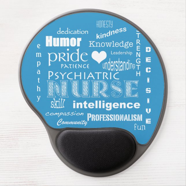 Psychiatric Nurse Pride+Heart/Blue Gel Mouse Pad (Front)