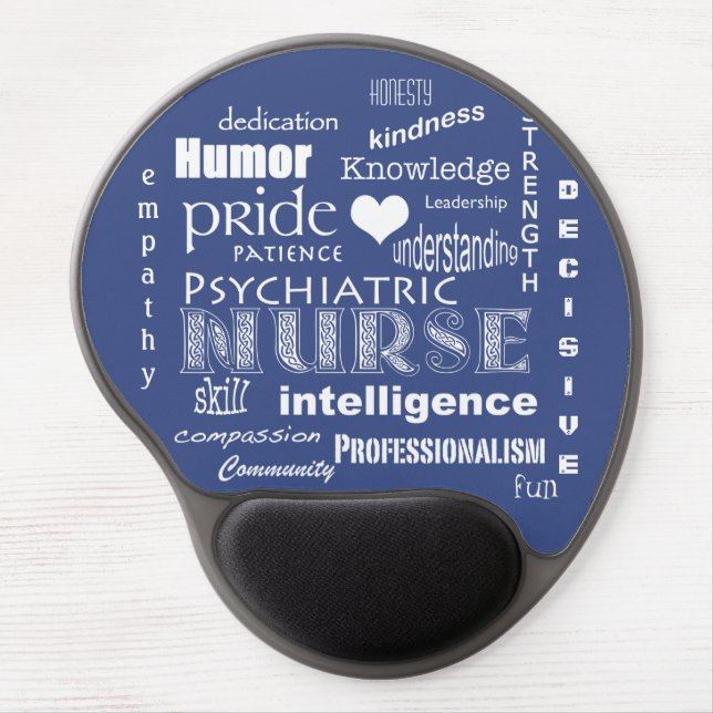 Psychiatric Nurse Pride+Heart Gel Mouse Pad (Front)