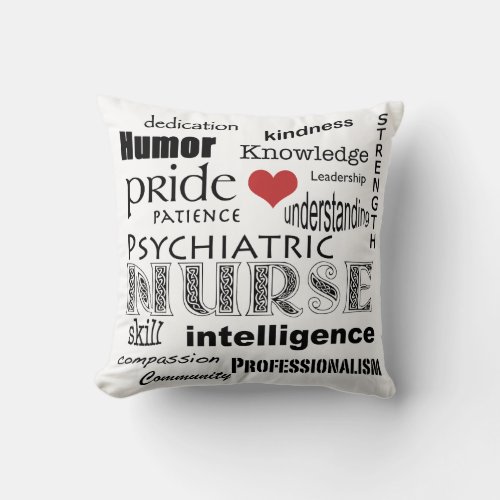 Psychiatric Nurse PrideHeart Throw Pillow