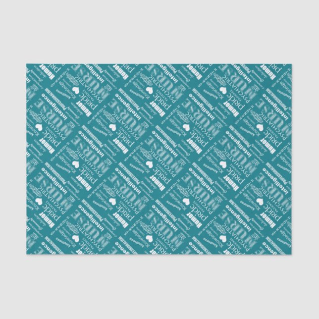 Psychiatric Nurse Pride-Text Design+White Heart Tissue Paper (Front)