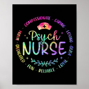 Psychiatric Nurse Rn Mental Health Psych Nurse Tie Poster