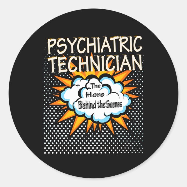 Psychiatric Technician Hero Job Classic Round Sticker (Front)