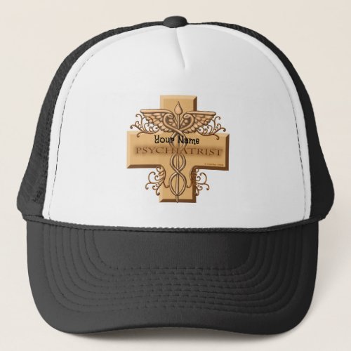 Psychiatrist Caduceus custom name Hat