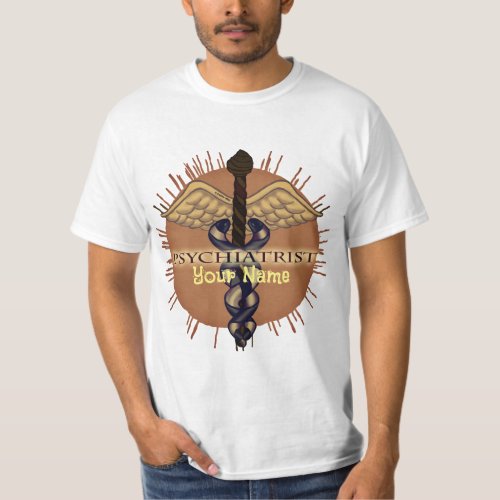 Psychiatrist Caduceus custom name T_Shirt