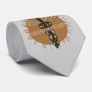Psychiatrist caduceus neck tie