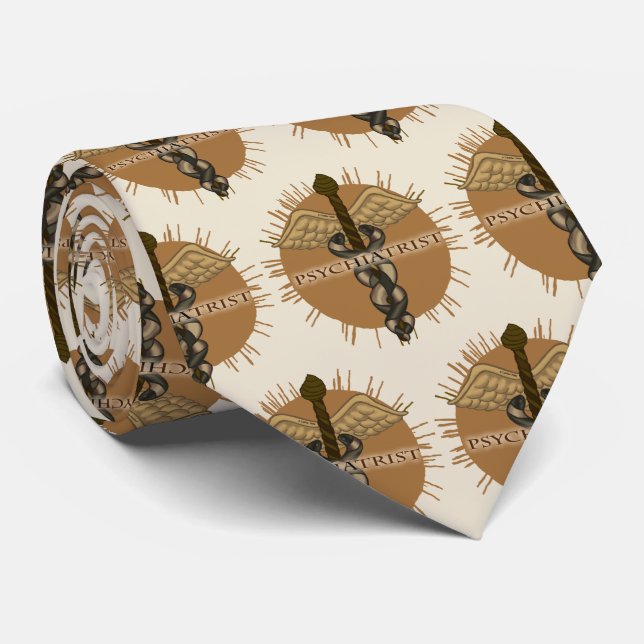 Psychiatrist Caduceus Neck Tie (Rolled)