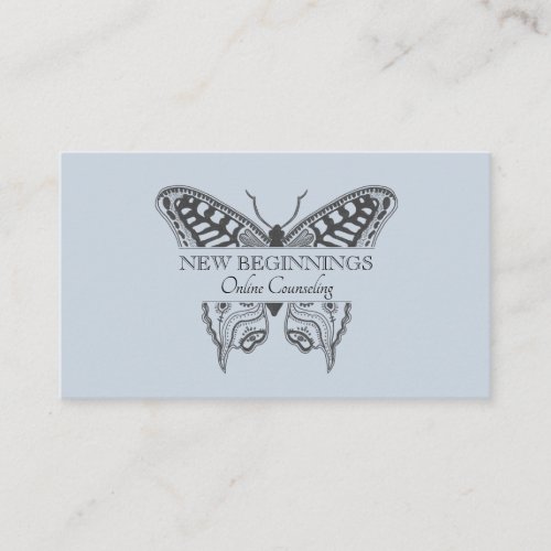 Psychiatrist Counselor Therapist Butterfly Blue Business Card
