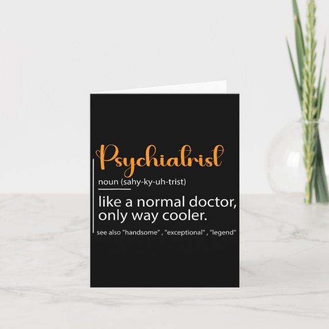 Psychiatrist Definition Psychiatry Doctor Speciali Card (Front)