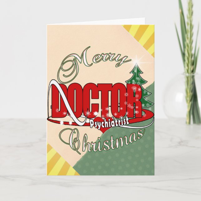 PSYCHIATRIST DOCTOR MERRY CHRISTMAS HOLIDAY CARD (Front)