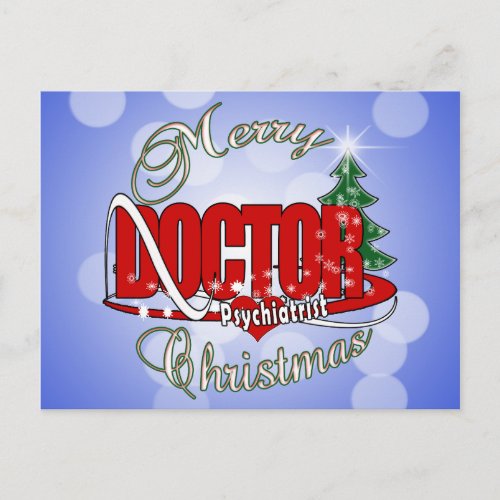 PSYCHIATRIST DOCTOR MERRY CHRISTMAS HOLIDAY POSTCARD