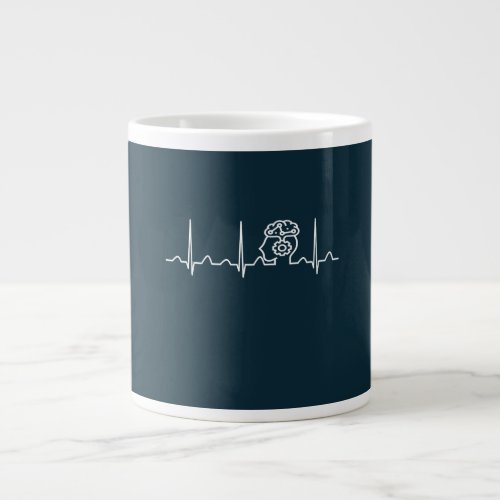 Psychiatrist Heartbeat Giant Coffee Mug