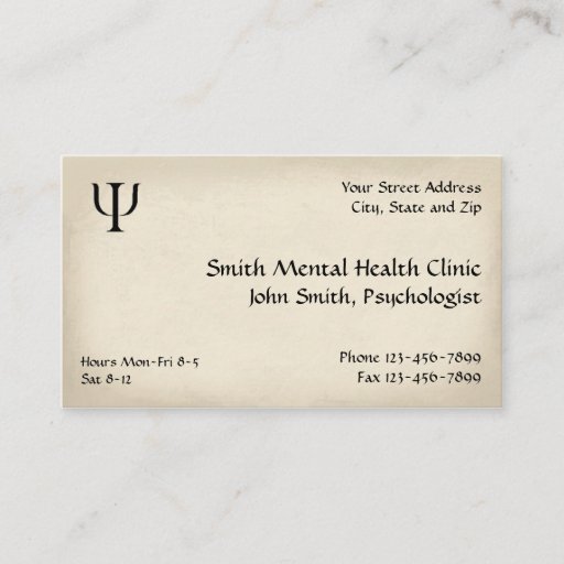 Customizable Psychiatrist Mental Health Business Card