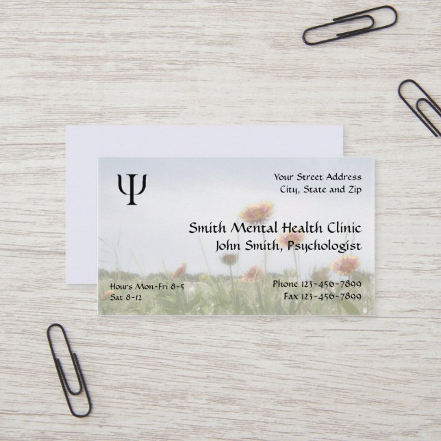 Psychiatrist Mental Health Business Card (Front/Back In Situ)