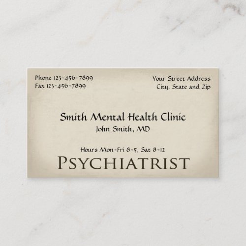 Psychiatrist Mental Health Business Card