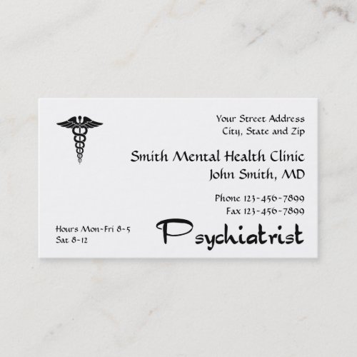 Psychiatrist Mental Health Business Card