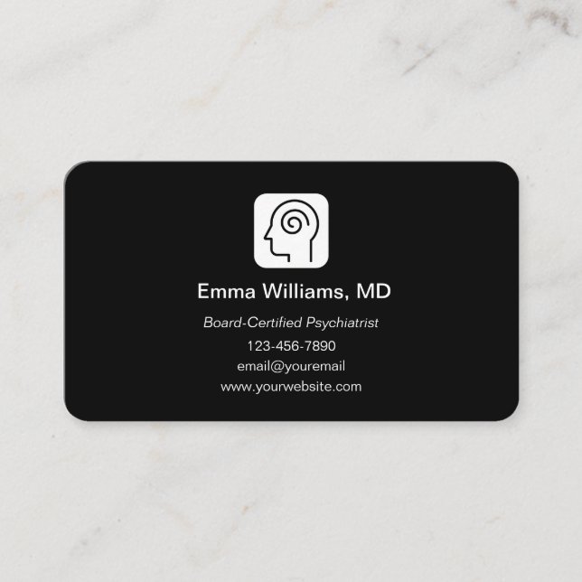 Psychiatrist Mental Health Business Cards (Front)