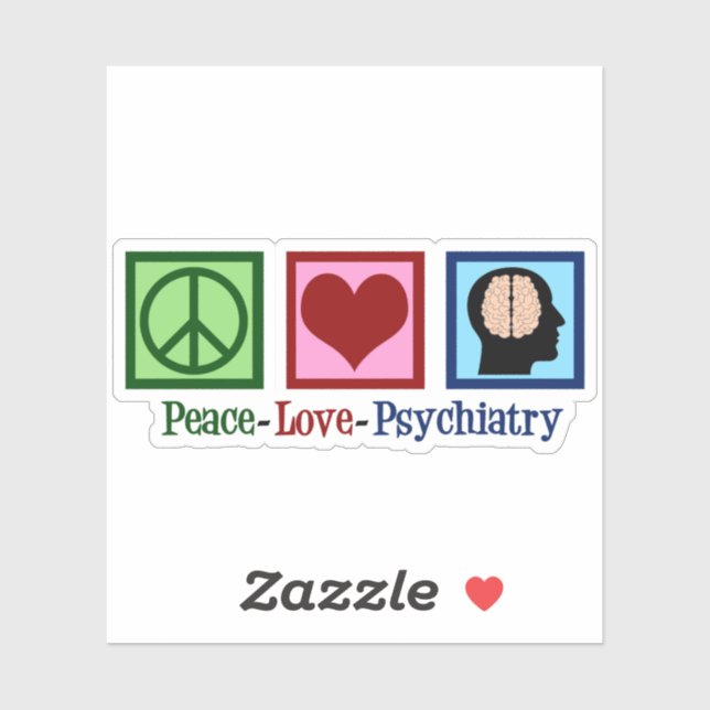 Psychiatrist Peace Love Psychiatry Sticker (Sheet)