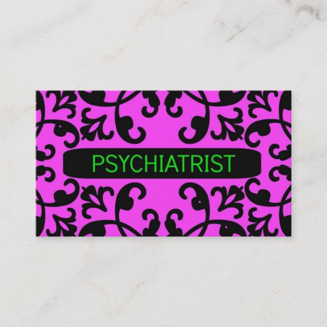 Psychiatrist Pink Business Card (Front)