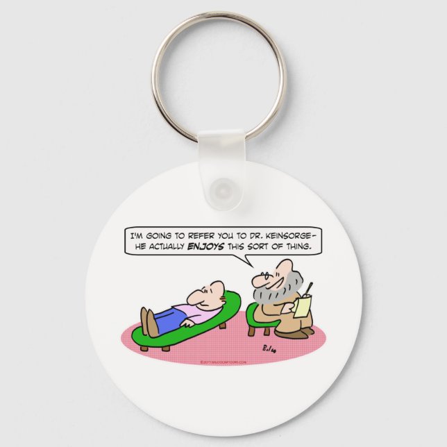 psychiatrist refer enjoys reference keychain (Front)