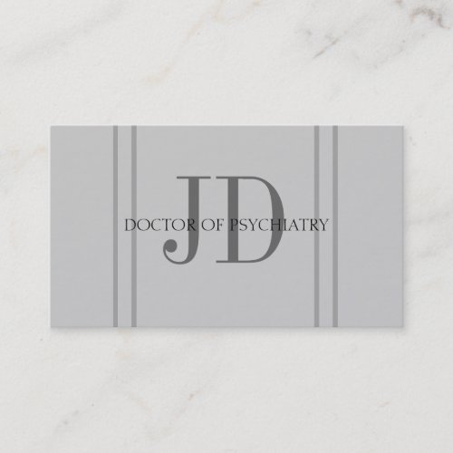 Psychiatrist Vert Stripe Grey Business Cards