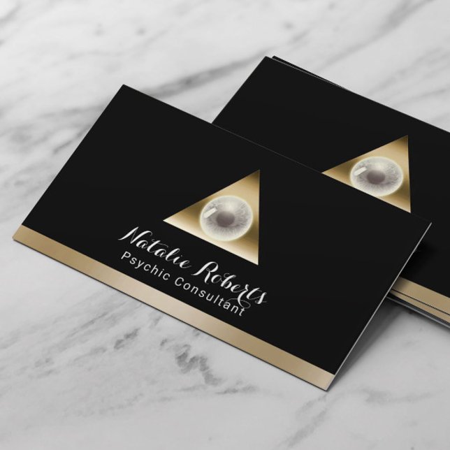 Psychic Consultant Future Vision Gold Triangle Business Card (Creator Uploaded)