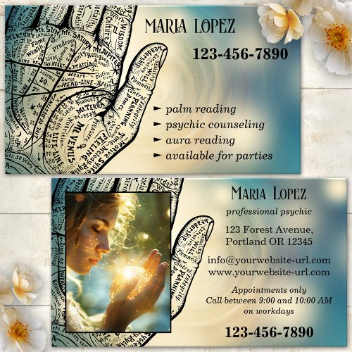 Psychic Counseling Palm Reader Business Card